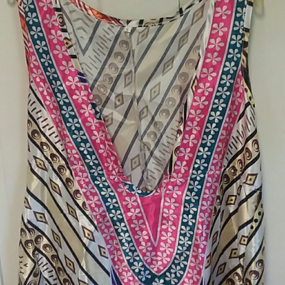 NEVER WORN Vintage COLORFUL printed SILK Dress🌝 - Picture 3 of 5